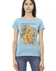 Trussardi Action Light Blue Cotton Women T-Shirt
