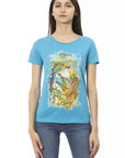 Trussardi Action Light Blue Cotton Women T-Shirt