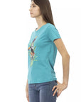 Trussardi Action Light Blue Cotton Women T-Shirt