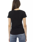 Trussardi Action Chic Black Short Sleeve Round Neck Tee