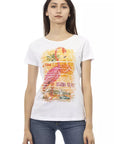 Trussardi Action Chic White Tee with Graphic Flair