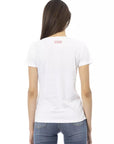Trussardi Action Chic White Tee with Graphic Flair