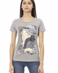 Trussardi Action Gray Cotton Women T-Shirt