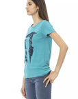 Trussardi Action Light Blue Cotton Women T-Shirt