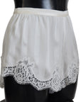 Dolce & Gabbana Elegant White Lace Lingerie Shorts