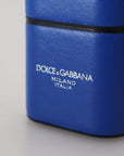 Dolce & Gabbana Elegant Blue Leather Airpods Case