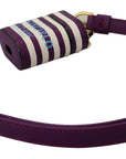Dolce & Gabbana Chic Purple Leather Airpods Case