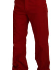 Dolce & Gabbana Chic Red Cotton Denim Pants