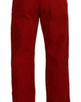 Dolce & Gabbana Chic Red Cotton Denim Pants