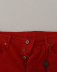 Dolce & Gabbana Chic Red Cotton Denim Pants