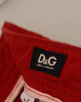 Dolce & Gabbana Chic Red Cotton Denim Pants
