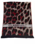 Cavalli Class Burgundy Wool Men Scarf