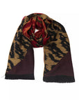 Cavalli Class Brown Wool Men Scarf