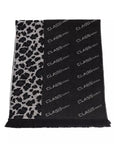 Cavalli Class Black Wool Men Scarf