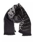 Cavalli Class Black Wool Men Scarf