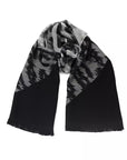 Cavalli Class Gray Wool Men Scarf