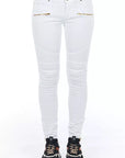 Frankie Morello White Cotton Women Jeans