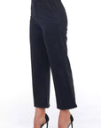 Frankie Morello Black Cotton Women Cropped Trouser