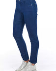Frankie Morello Blue Cotton Women Skinny Jean