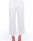Frankie Morello White Cotton Women's Cropped Trouser