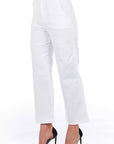 Frankie Morello White Cotton Women's Cropped Trouser