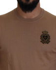 Dolce & Gabbana Beige Cashmere Crewneck Pullover Sweater