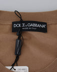 Dolce & Gabbana Beige Cashmere Crewneck Pullover Sweater