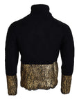 Dolce & Gabbana Stunning Black and Gold Crewneck Sweater