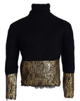 Dolce & Gabbana Stunning Black and Gold Crewneck Sweater