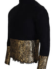 Dolce & Gabbana Stunning Black and Gold Crewneck Sweater