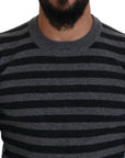 Dolce & Gabbana Elegant Striped Wool Crewneck Sweater
