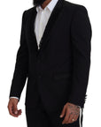 Dolce & Gabbana Elegant Black Silk-Lined Evening Blazer