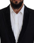 Dolce & Gabbana Elegant Black Silk-Lined Evening Blazer