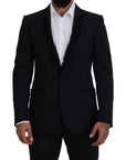 Dolce & Gabbana Elegant Black Silk-Lined Evening Blazer