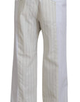 Dolce & Gabbana Elegant White Striped MainLine Trousers