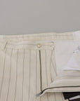 Dolce & Gabbana Elegant White Striped MainLine Trousers