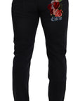 Dolce & Gabbana Sleek Black Cotton Blend Denim Pants
