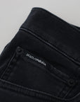 Dolce & Gabbana Sleek Black Cotton Blend Denim Pants