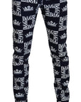 Dolce & Gabbana Elegant Crown Print Denim Pants