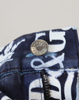 Dolce & Gabbana Elegant Crown Print Denim Pants