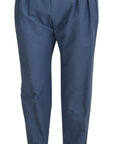 Dolce & Gabbana Elegant Blue Linen-Cotton Pants