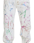 Dolce & Gabbana Chic White Splash Print Denim Pants