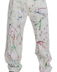 Dolce & Gabbana Chic White Splash Print Denim Pants