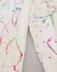 Dolce & Gabbana Chic White Splash Print Denim Pants
