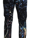 Dolce & Gabbana Exquisite Color Splash Print Denim Pants