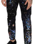 Dolce & Gabbana Exquisite Color Splash Print Denim Pants