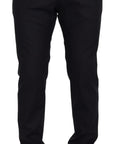 Dolce & Gabbana Elegant Dark Grey Wool Silk Pants