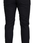 Dolce & Gabbana Elegant Dark Grey Wool Silk Pants