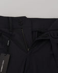 Dolce & Gabbana Elegant Dark Grey Wool Silk Pants