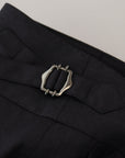 Dolce & Gabbana Elegant Dark Grey Wool Silk Pants